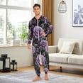 thumbnail image 6 of FORMRS Onesies Pajama for Adults Unisex Hoodie Winter Jumpsuit One Piece Sleepwear, Sizes S-2XL, Black Roses, 6 of 7