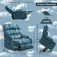 thumbnail image 3 of LITVZ Heavy Duty Recliner Chairs with Cup Holders for Adults Big and Tall, Oversized Power Recliner Lift Chair for Elderly, Heat and Massage, Stand Up, Lay Flat 160 Degree Sleeping, 3 of 10