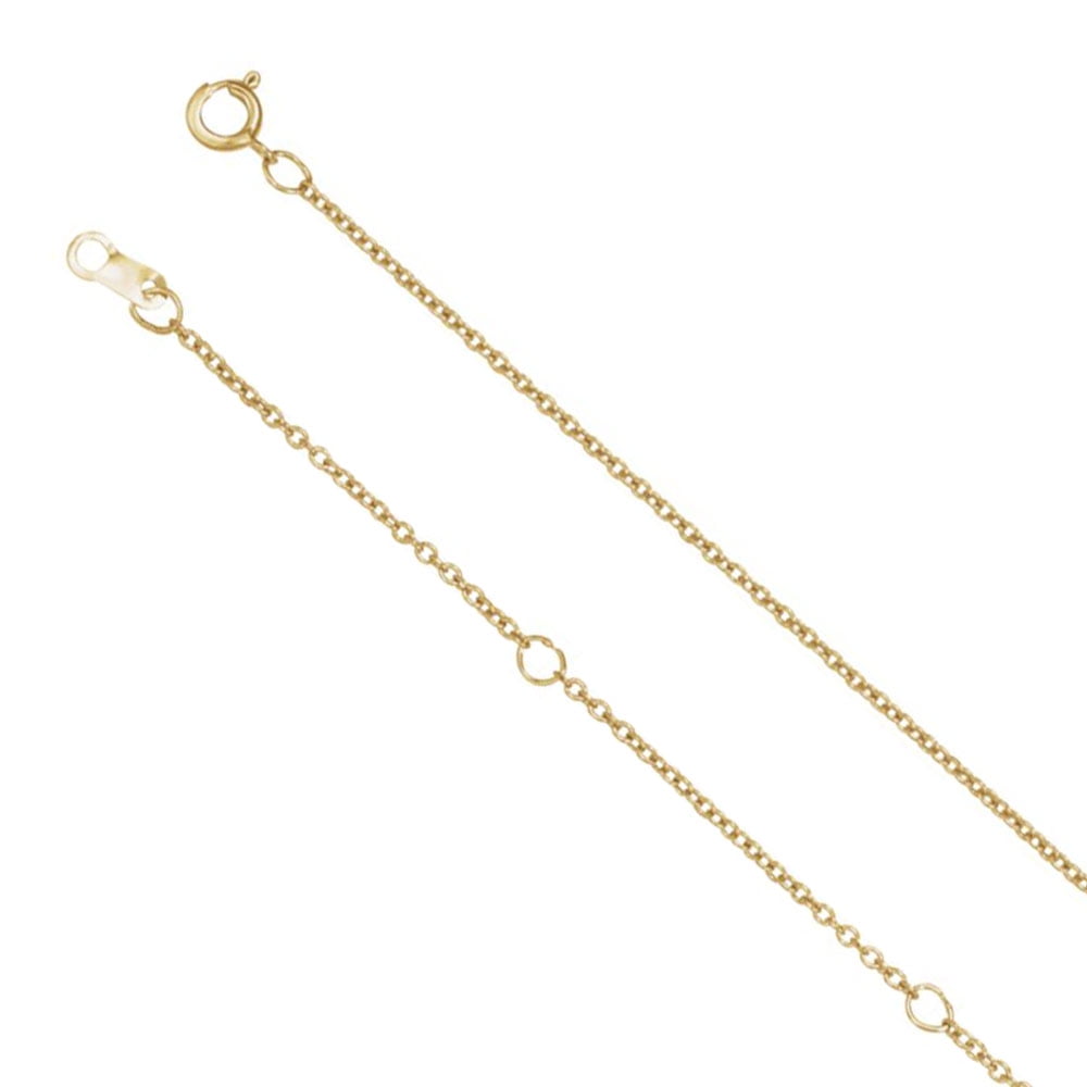 10K Yellow-1mm Solid Cable Chain