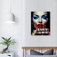 thumbnail image 3 of WERPE Canvas Art  on Canvas Spray Painting Modern Fashion Woman Sexy Red Lips Poster Wall Art Wall Pictures for Living Room Bedroom Decor Picture Beauty Art Print,No Frame, 3 of 4
