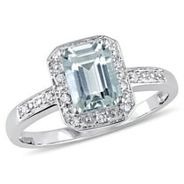Everly Women's Aquamarine 10k White Gold Ring