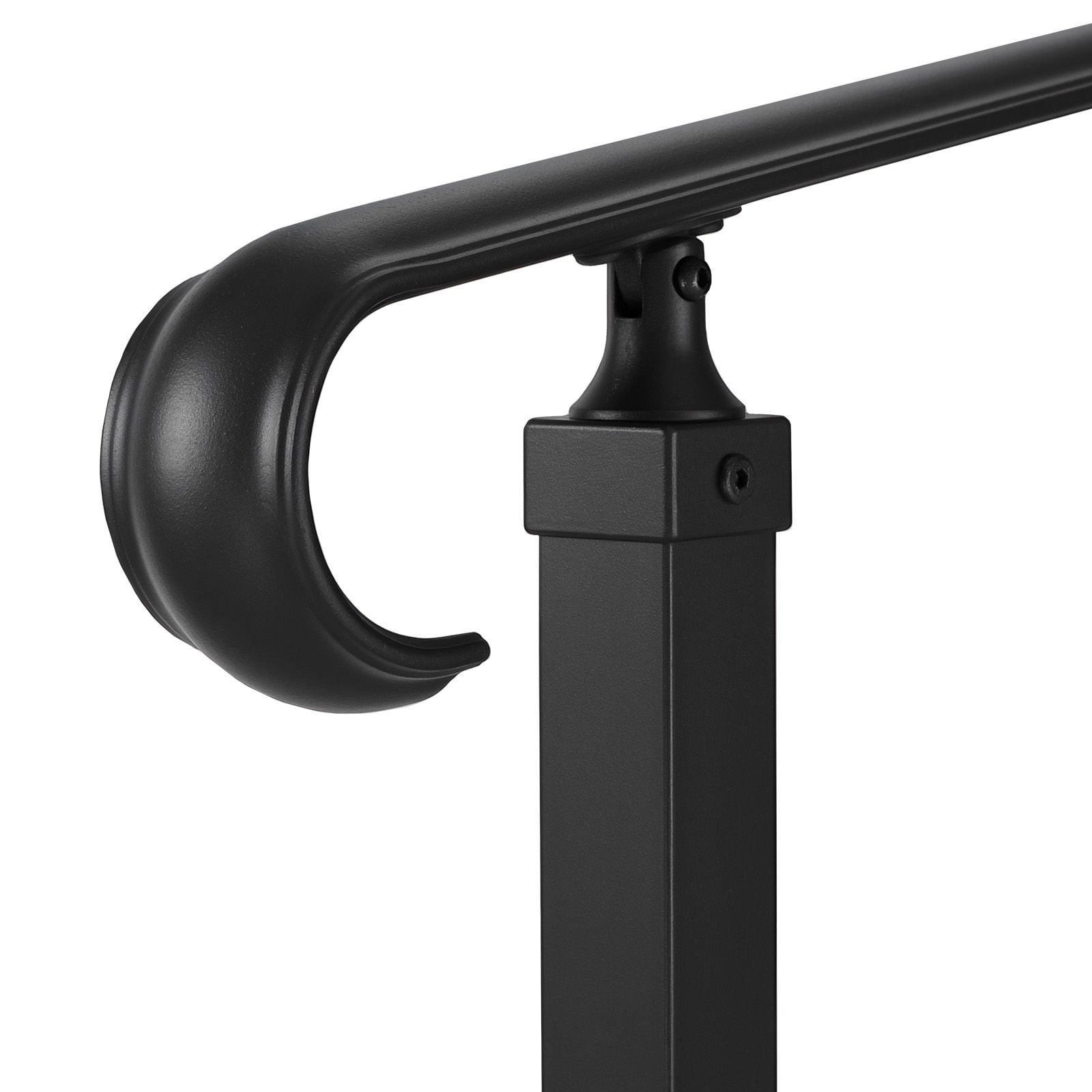 Handrails for Outdoor Steps, 2-3 Step Adjustable Height, Carbon Steel Transitional Handrail with Installation Kit, Exterior Hand Railing for Steps, Concrete or Wooden Stairs, Porch, Matte Black