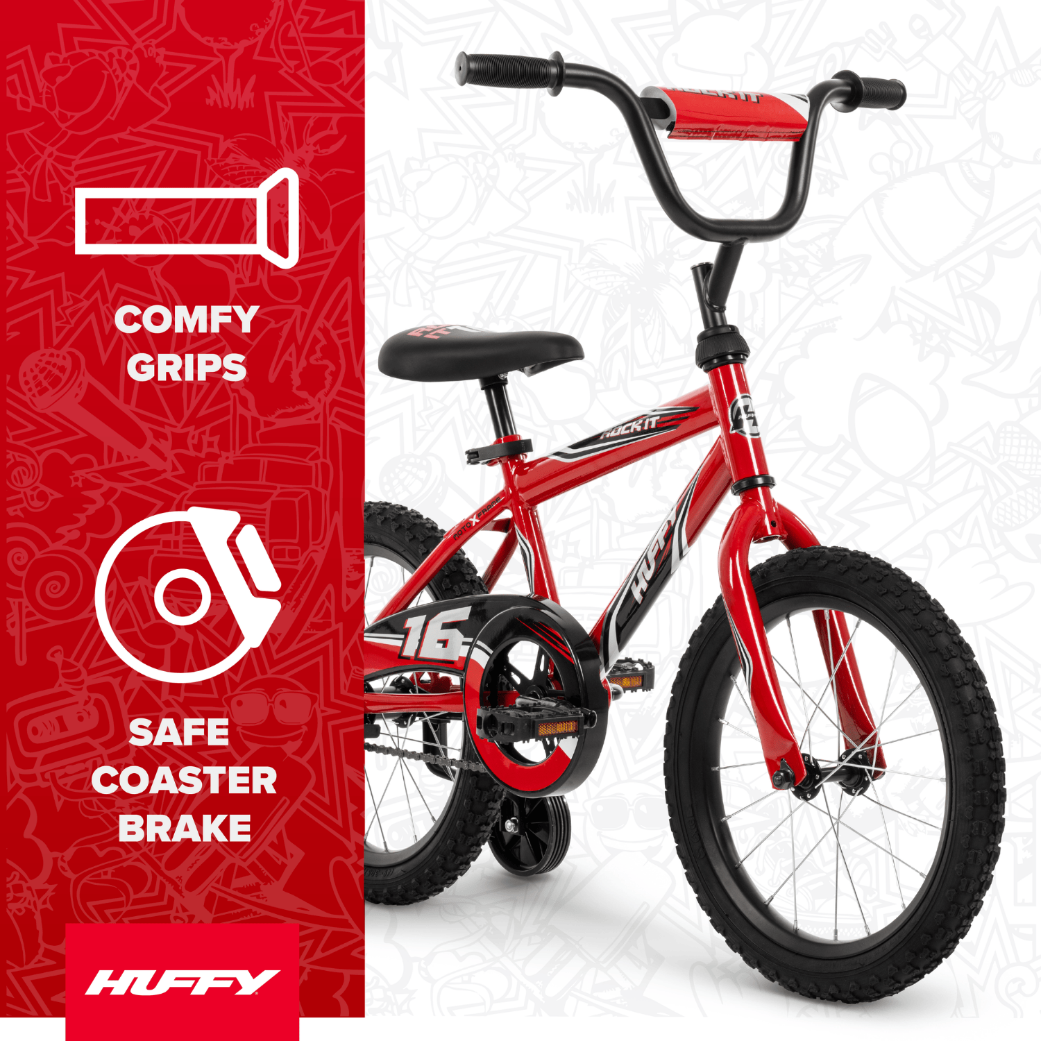 Huffy Rock It 16" Boys' Bike with Training Wheels photo 2