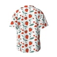 thumbnail image 4 of Goofa Strawberries Printed Men's Casual Short-sleeved Shirt,Lightweight Breathable Button-down,Summer Casual men's top,Versatile Fashion shirt-XX-Large, 4 of 7