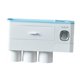 thumbnail image 2 of Soporte de pared para cepillos de dientes sin perforaciones, dispensador automático de pasta de dientes 3 taza azul, 2 of 9
