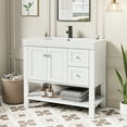 thumbnail image 3 of Eclife 36" Single Bathroom Vanity With Integrated Sink Top, 2-door Cabinet And 2 Drawers, Hand Paint, 3 of 12