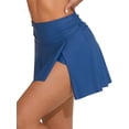 thumbnail image 3 of Anwell Ruched Swim Skirts for Womens Side Split Swim Bottoms Bikini Tankini Bottoms with Pockets, 3 of 6