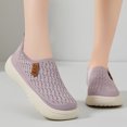 thumbnail image 4 of longantii Women's Breathable Mesh Slip-On Sneakers, Lightweight Casual Loafers with Anti-Slip Thick Sole, Comfortable Walking Shoes for Travel, Spring/Summer/Autumn Daily Wear Purple, 4 of 4
