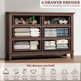 thumbnail image 7 of Luku Chic 6-Drawer Wooden Dresser, 47" Wide Storage Cabinet, 7 of 7