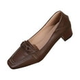 thumbnail image 7 of Purcolt Women's Bow Loafers Comfortable PU Leather Square Toe Block Heel Penny Loafers Business Work Office Dress Shoes, 7 of 7