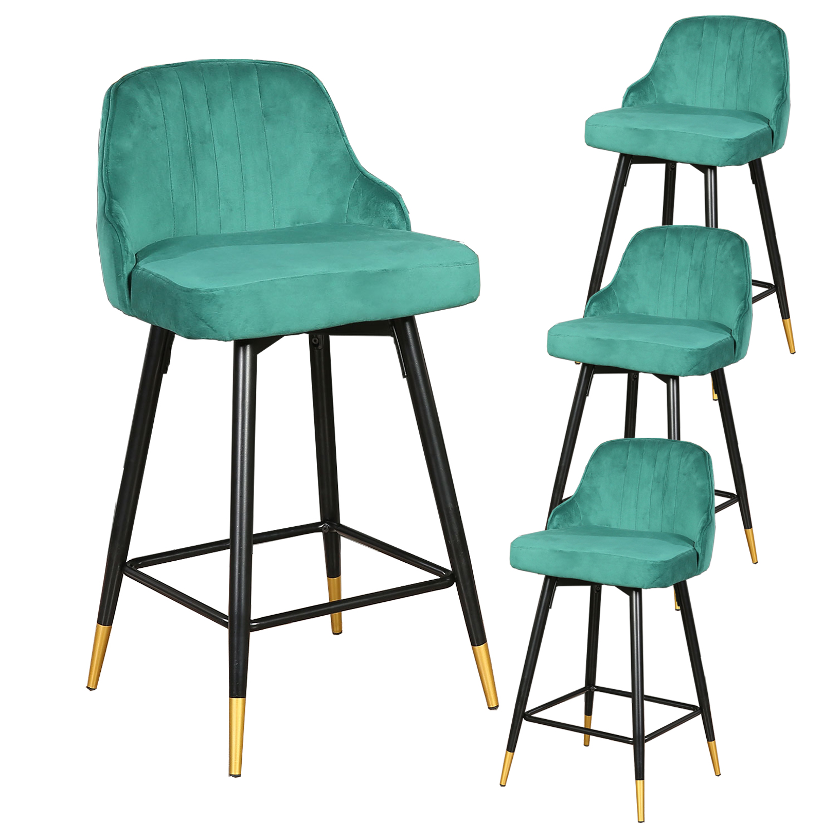 Buy Surmoby 25 Swivel Bar Stools Set of 4,Velvet Upholstered Counter