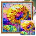 thumbnail image 1 of (11CTACC-2335__C__ 50x50) Hilo algodón ecológico bordado 11CT 3 hebras impresión 50*50cm pintura vidrio-Kit serie bodegones en punto cruz girasol, 1 of 9