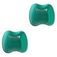 thumbnail image 3 of Wosthever Caja de baño para dentadura, contenedor de plástico para el cuidado de la boca, soporte para artificiales a prueba de polvo, Verde claro 2piezas, 3 of 6