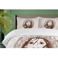 thumbnail image 4 of Ambesonne Winter Duvet Cover Sets, Lady in her Coat and Hoody, 2-King, Redwood and Beige, 4 of 7