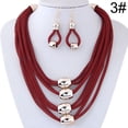 thumbnail image 2 of Women Layered Necklace and Earrings Set Alloy Statement Jewelry Strand Necklace, 2 of 10