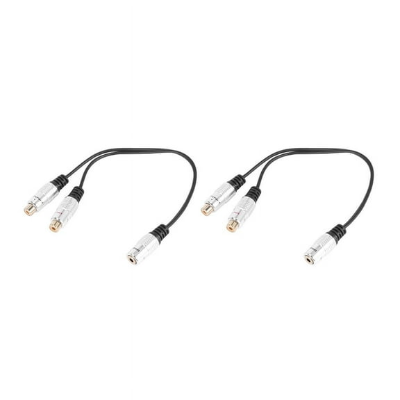 2pcs 3.5mm (1/8 Inch) Stereo Jack Female to 2 Dual RCA Female Jack Stereo Audio Splitter Y Adapter Cable 25cm