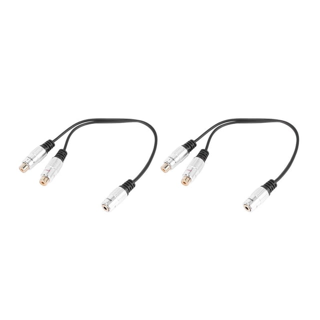 2pcs 3.5mm (1/8 Inch) Stereo Jack Female to 2 Dual Female Jack Stereo Audio Splitter Y Adapter Cable 25cm