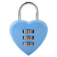 thumbnail image 1 of Candado de viaje con combinación de 3 dígitos en forma de corazón, adorable, seguro y elegante (azul), 1 of 8