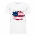 thumbnail image 4 of Womens Tops Rugby Printed Short Sleeved Round Neck Casual T-shirt White XXL, 4 of 5