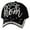 Black, variant on Top Headwear Dog Mom Paw Rhinestone Distressed Denim Baseball Cap - Black
