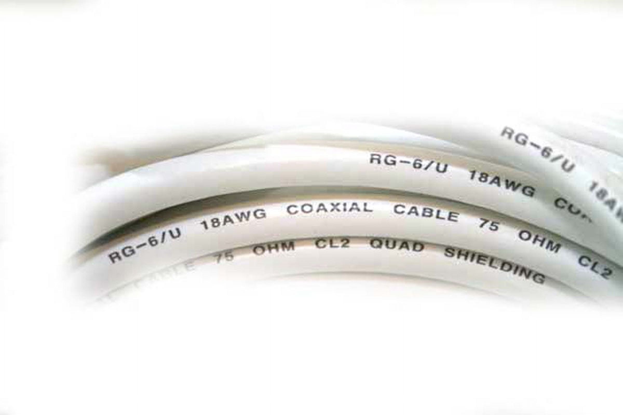 Monoprice 100' CL2 Quad Shielded RG6 F Type 18AWG Coaxial Cable White 104062 - image 3 of 3