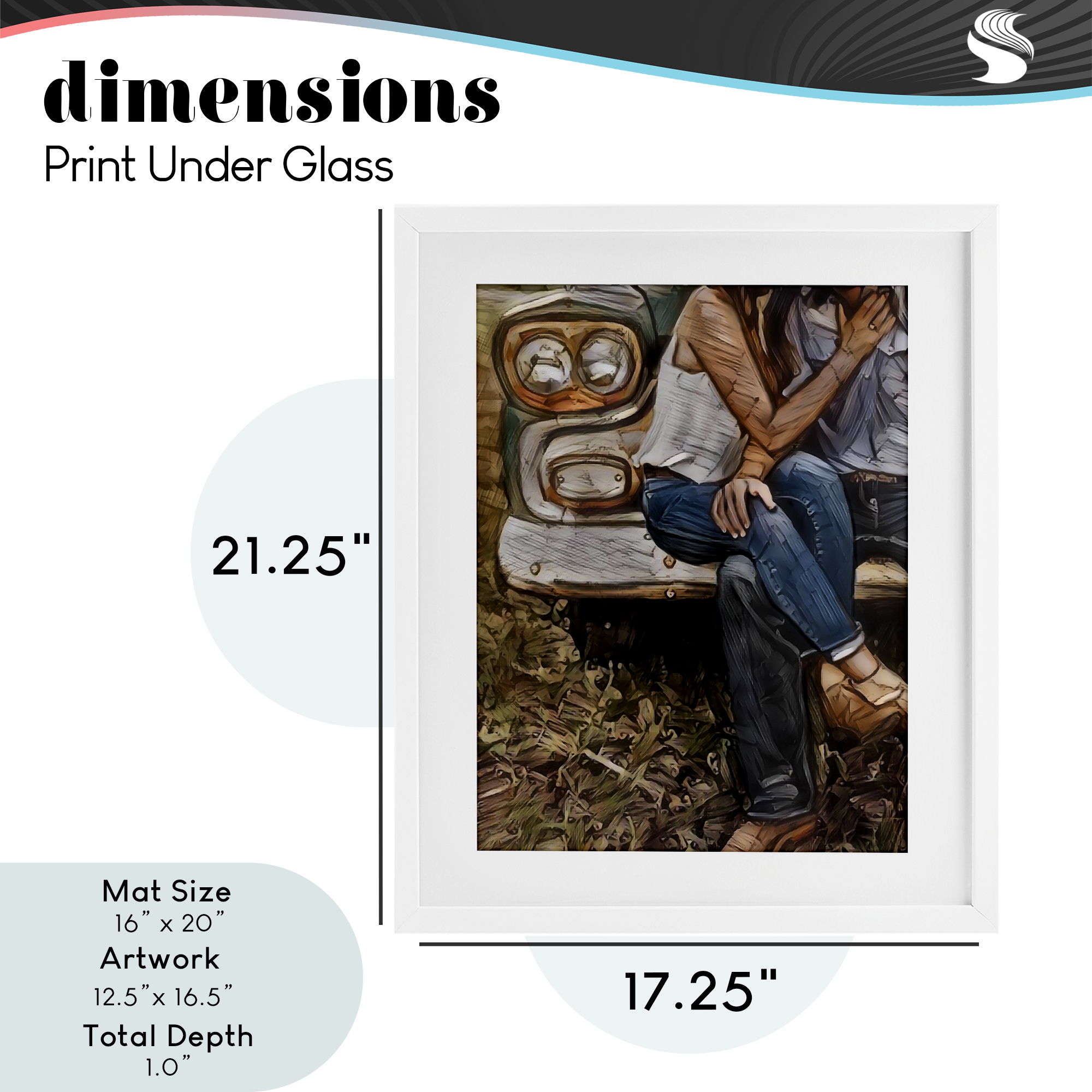 Crossed Legs & Trucks White Framed Print Under Glass, design by Jesse Keith