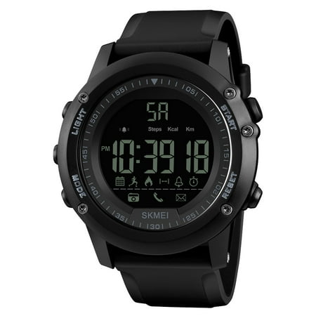 SKMEI Sports Casual Men Smart Watch Intelligent Male Watches 5ATM Water-resistant Call APP Reminder Remote Camera Sports Tracker BT Smart (Best Water Reminder App)
