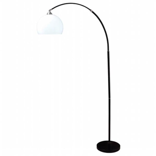 Lampadaire Moderne en Arc Noir de 76 Po sur Base en Marbre Noir