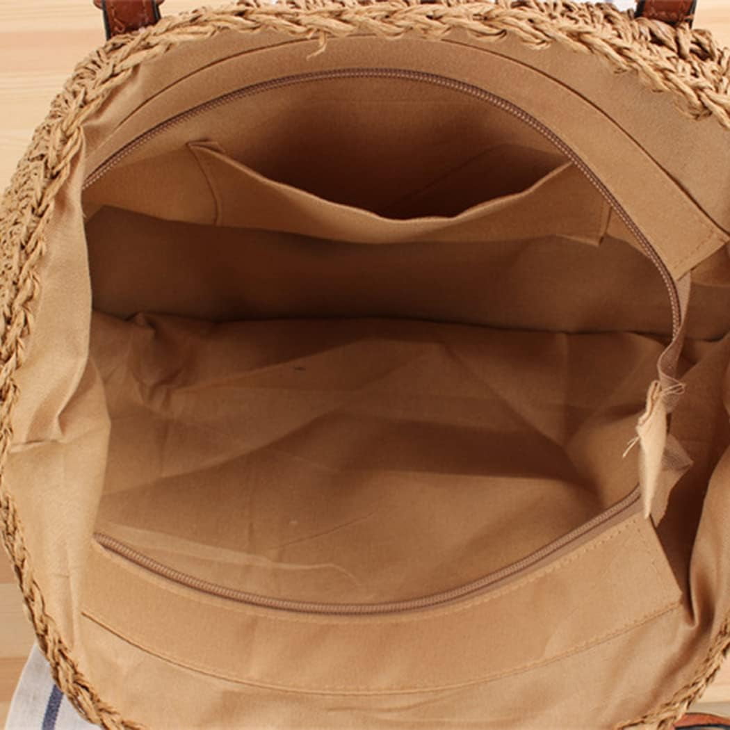 LinYooLi Fashion One Shoulder Straw Bag Paper Rope Tassel Crochet Hand Knit Bag Fashion Beach Women's Bag