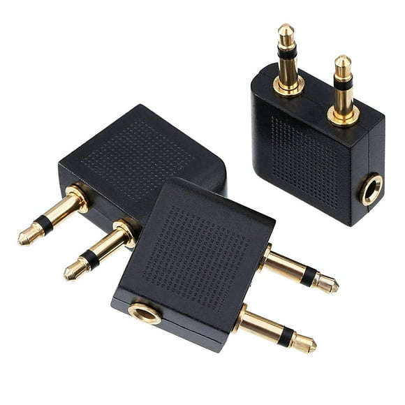 Paquete de 3 Adaptadores de de para Auriculares Chapado en Oro Universal