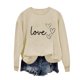 thumbnail image 1 of Sudadera Penkiiy Valentine para mujer: lindas camisetas del día de San Valentín Love Heart Graphic Print Suéter de manga larga Tops XL Kaki, 1 of 4