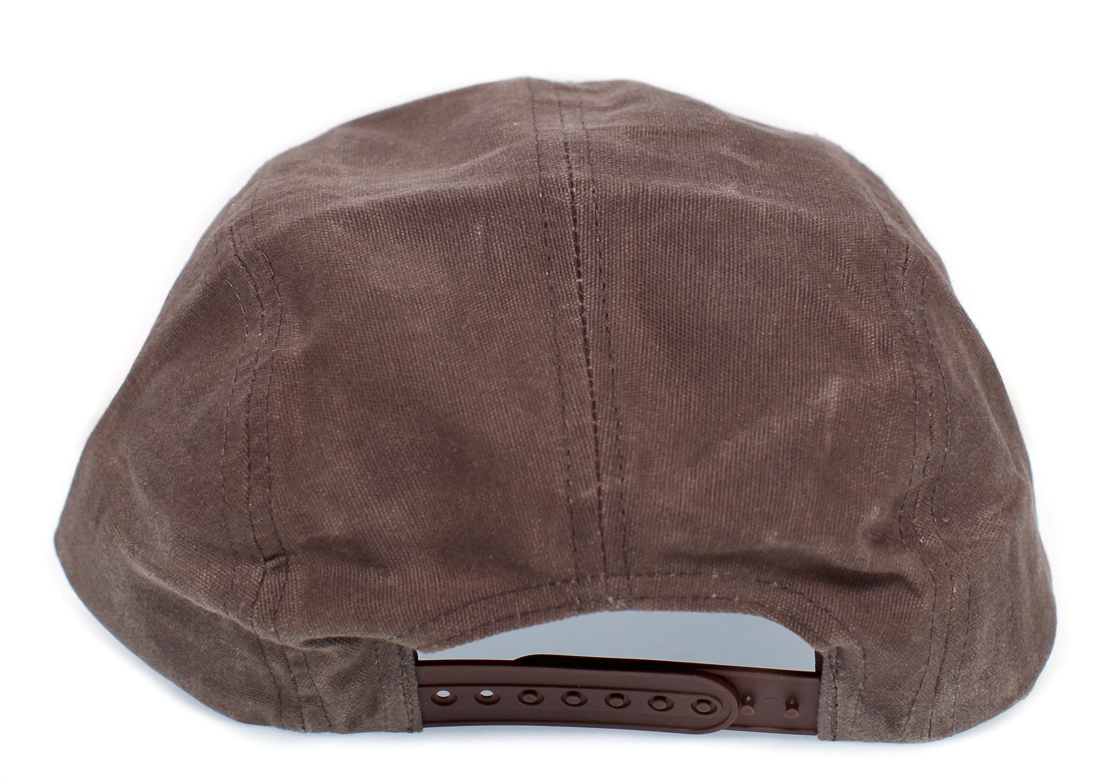 Quint Fishing Hat Jaws Cap Canvas 5 Panel Adult Unisex Snap closure Brown