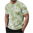 thumbnail image 2 of JXMVOJ Men's Winter Polyester Fashion Casual Printing Short Sleeve Button Round Neck Top Daily Outdoor, 2 of 6