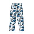 thumbnail image 3 of Vsdgher Blue Excavator Print Mens Pajama Pants Sleep & Lounge Pants, PJ Bottoms With elastic waistb and Pockets, 3 of 5