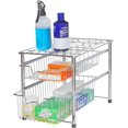SimpleHouseware Stackable 2 Tier Sliding Basket Organizer Drawer