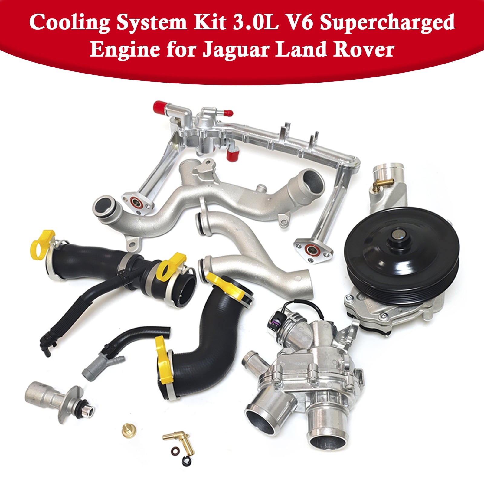 AJ813909 LR117568 Replacement Kit Cooling System Upgrade Kit For Jaguar Land Rover 3 0l V6 Supercharged Engine New
