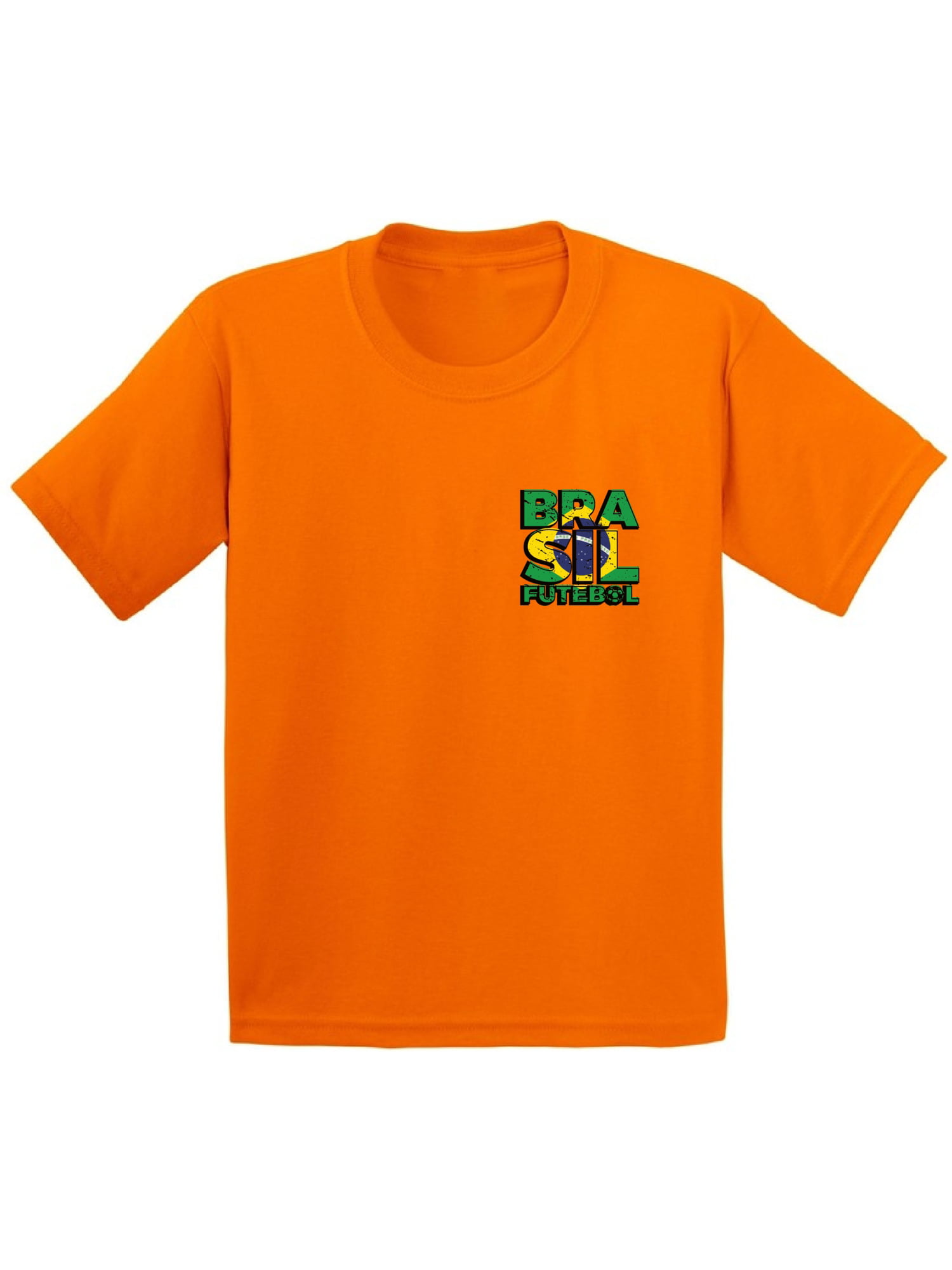 buzz shirts Brazil Boys or Girls Childrens Country Name and Badge Football Fan Organic Cotton T-Shirt