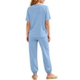thumbnail image 5 of WRKEKC Girls Athletic Sets Printed Round Neck Short Sleeve T Shirt and Pocket Long Pants Set for 5-14 Years, 5 of 7
