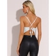 thumbnail image 4 of Chaleco de lentejuelas para mujer con tirantes finos entrecruzado sin espalda para fiesta blanco L, 4 of 5