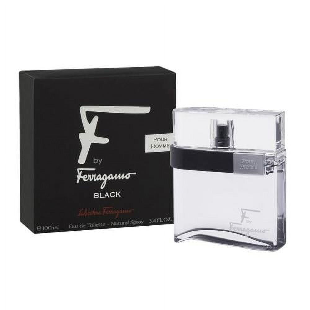 Ferragamo F Black, Eau de Toilette, Cologne for Men, 3.4 fl oz