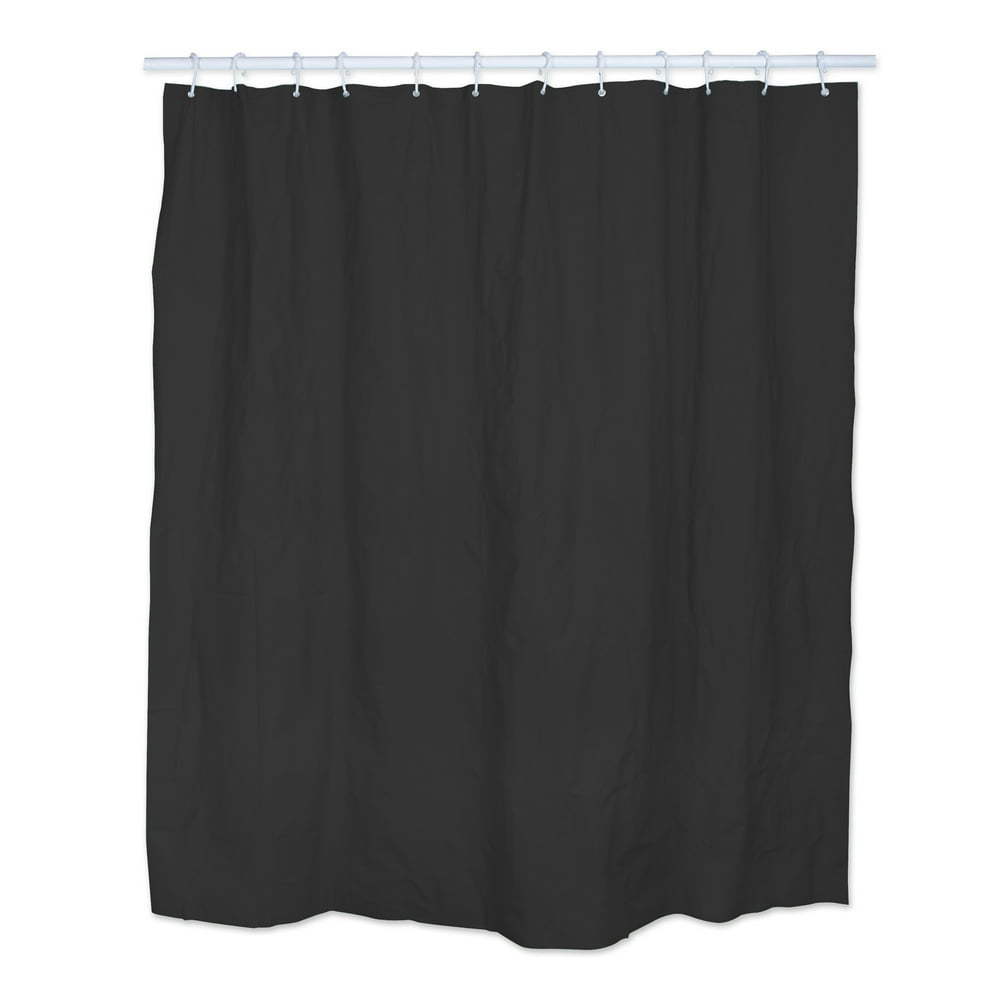 Polyester/PEVA Shower Curtain 70x72", Antibacterial, Black Walmart