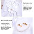 thumbnail image 4 of Cojín para anillo de boda para 2 anillos, exquisita flor, almohada para anillo de boda, cojín portador de anillo para boda, fiesta de compromiso, 4 of 8