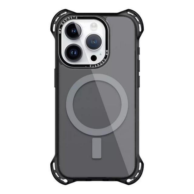 Funda Transparente Uso Rudo Ultra Bounce para iPhone 13 Pro Negro Magsafe MR. GADGETS