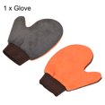 thumbnail image 3 of Uxcell Microfiber Chenille Duster Cleaning Sponge Thumb Glove Mitten, Grey Orange, 3 of 5