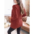 thumbnail image 4 of DOPI Women's Open Front Cardigan Sweaters Fashion Button Down Cable Knit Chunky Outwear Coats, 4 of 9
