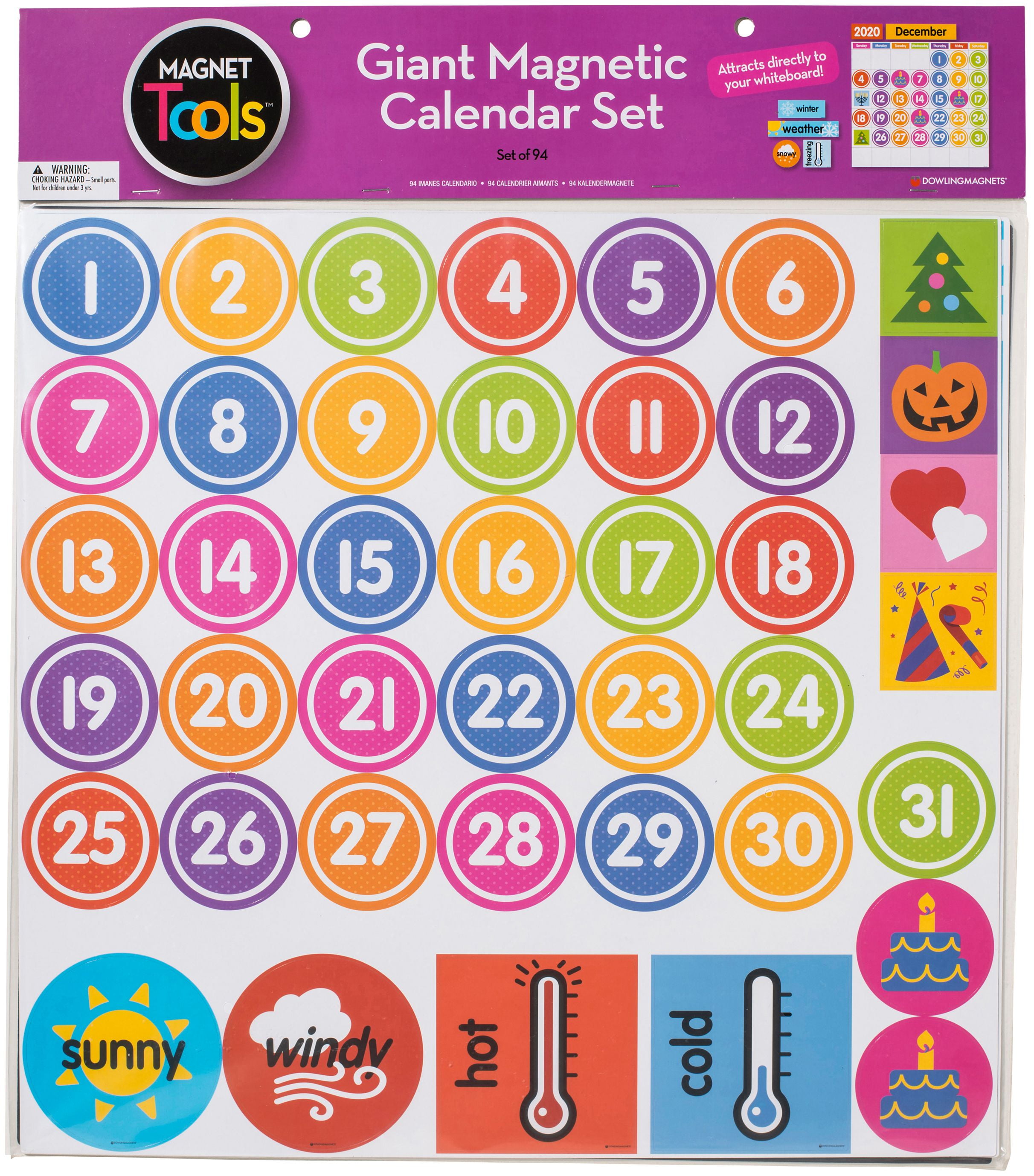 15.8 x 12.7 inch Kids Magnetic Daily Learning Calendar for Preschool Education 