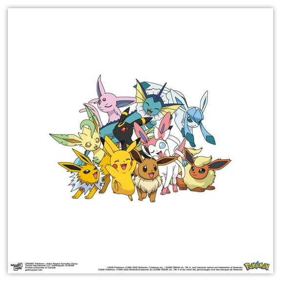 Gallery Pops Pokémon - Kalos Region Favorites Group Wall Art, Unframed Version, 12" x 12"