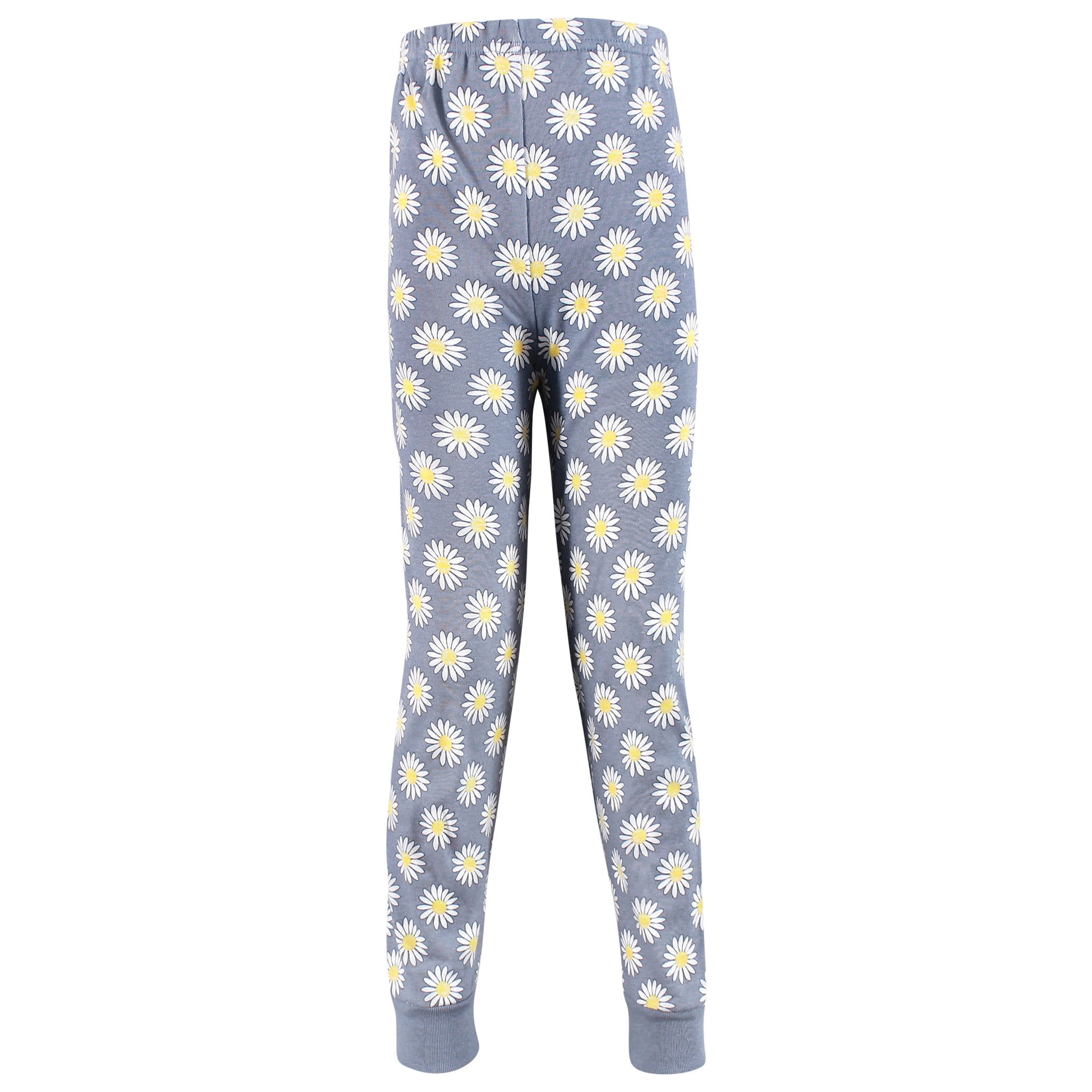 Hudson Baby Infant Girls Cotton Pajama Set, Blue Daisy, 6 Years
