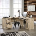 thumbnail image 2 of Sauder Aspen Post Engineered Wood L-Shaped Home Office Desk in Prime Oak, 2 of 13