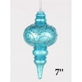 thumbnail image 1 of Queens of Christmas WL-FIN-07-AQ 7 in. Finial Ornament - Aqua with Aqua Glitter, 1 of 1